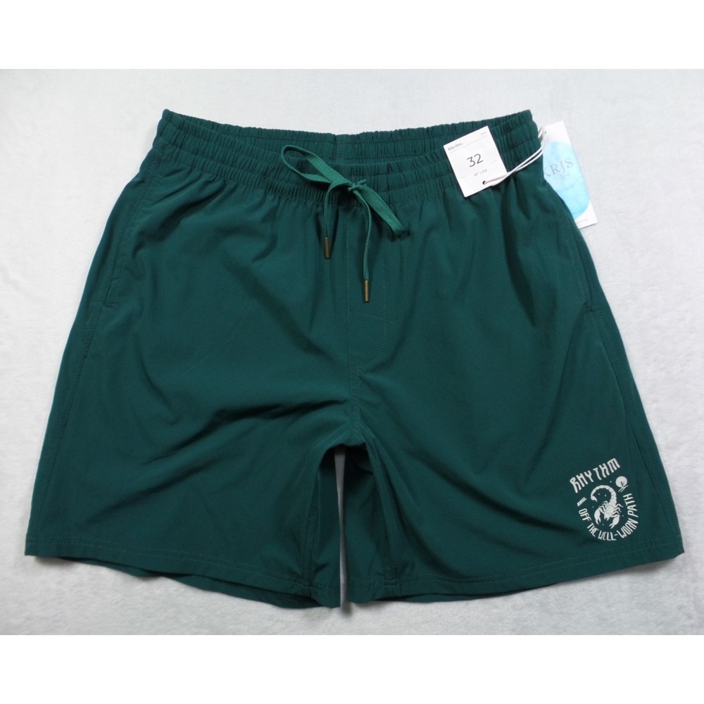 Rhythm Shorts Mens Size 32 Green Desert Local Beach Stretch Pockets NWT